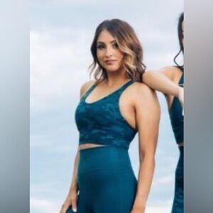 BuffBunny Teal Camo Sports Bra